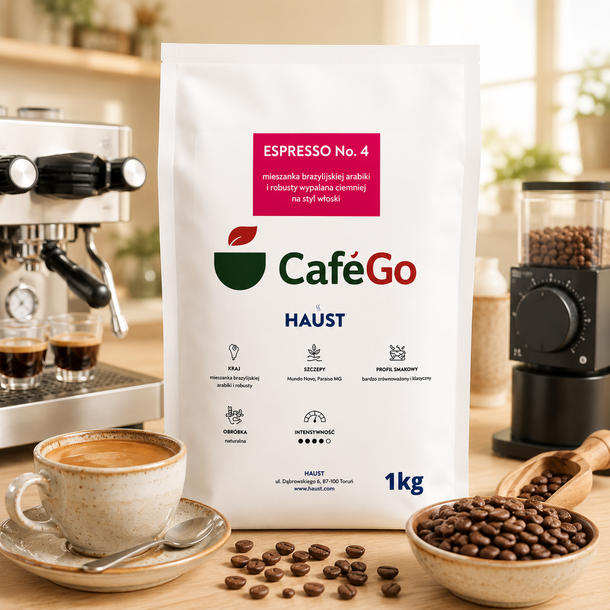 CafeGo Espresso No.4 – kawa ziarnista 1 kg | Arabica & Robusta