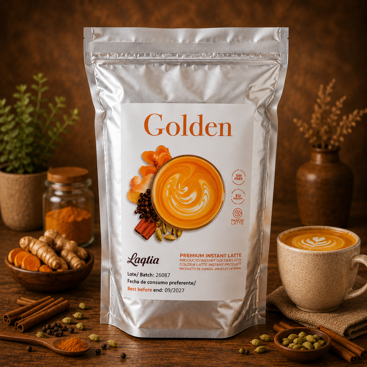 Golden Latte Laqtia 1 kg – Premium Instant Latte